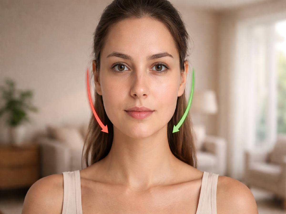 um lado do rosto parece maior que o outro exemplo de assimetria facial