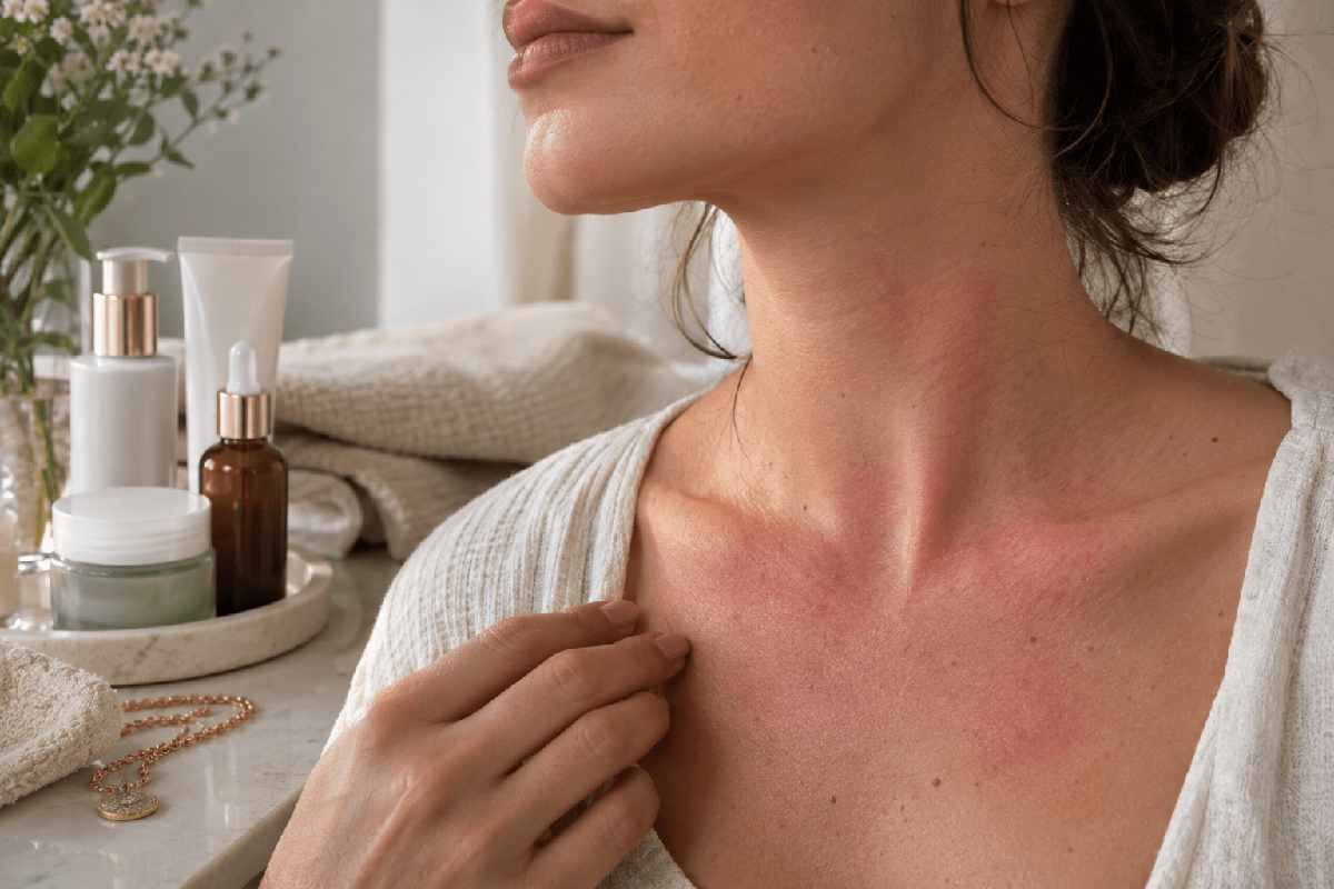 Colo vermelho e irritado após uso de produtos de skincare